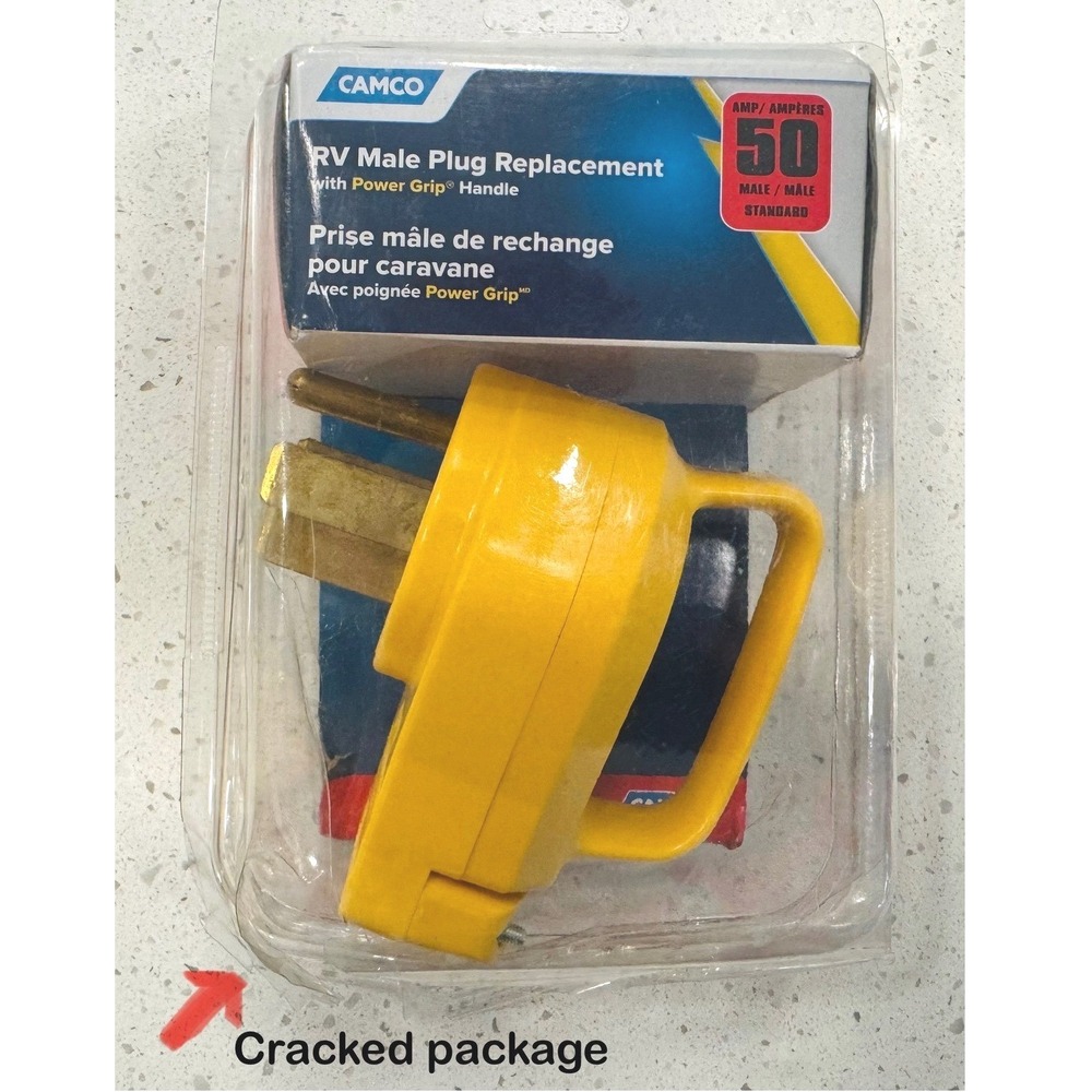 Camco 50 Amp‎ RV Male Plug Replacement Power Grip Handle